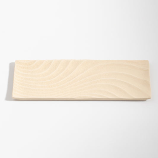 Satsuma Ware: Hamon-Ripple Pattern Rectangular Plate