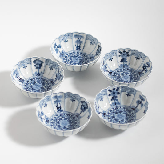 Kutani Ware: Set of 5 Small Bowls