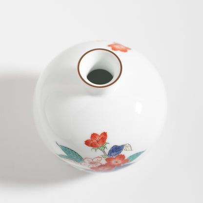 Arita Ware: Cherry Blossom Motif Kakiemon Porcelain Single Flower Vase