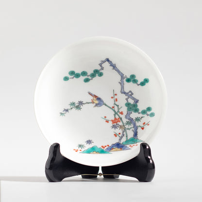 Arita Ware: Pine, Bamboo, Plum Trees and Bird Motif Kakiemon Porcelain Plate