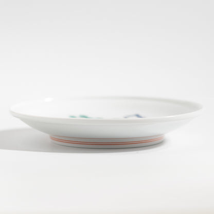 Arita Ware: Pine, Bamboo, Plum Trees and Bird Motif Kakiemon Porcelain Plate