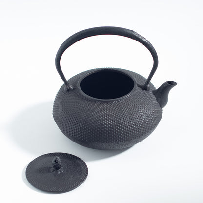 Iron Kettle with Hailstone Pattern and Flat Sacred Jewel Shape